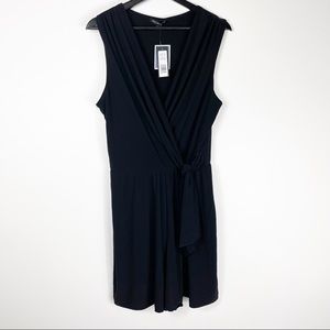 Black Sleeveless Stretchy Formal Knot Romper